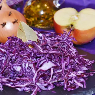 Gerösteter Apfel-Cassis-Rotkohl